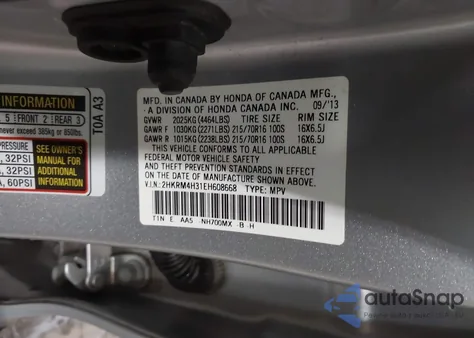 2014 Honda Cr-V Lx z USA, uszkodzony, nr VIN 2HKRM4H31EH608668